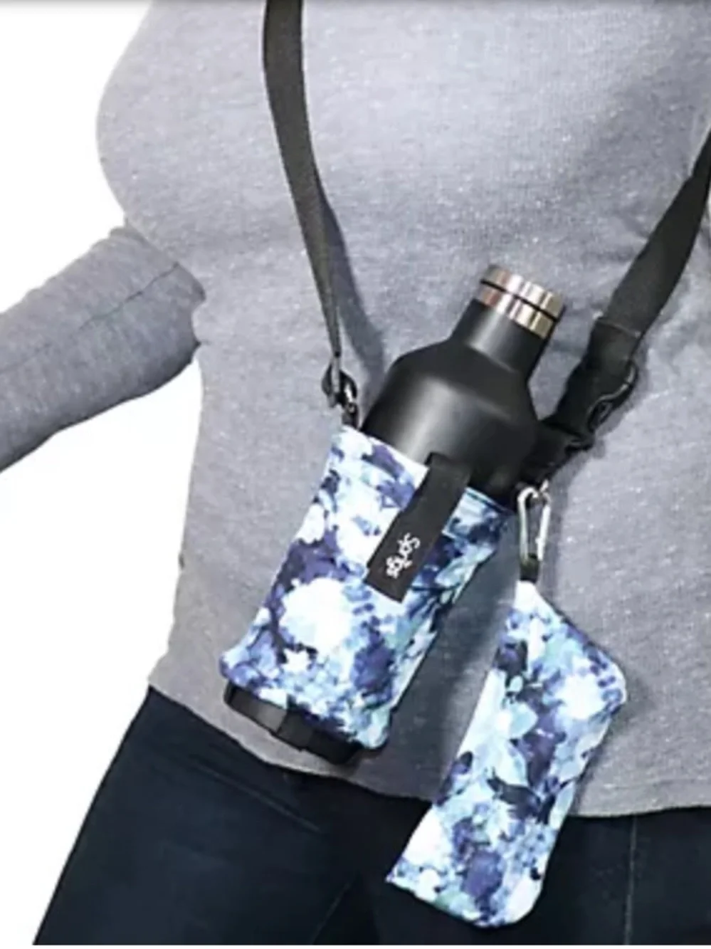 Sprigs Black Convertible Water Bottle & Phone Holder Belt